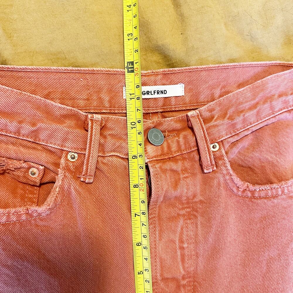 GRLFRND DENIM Orange The Karolina Jeans sz 25 Womens Denim Button Fly - Picture 10 of 11